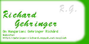 richard gehringer business card