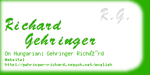 richard gehringer business card